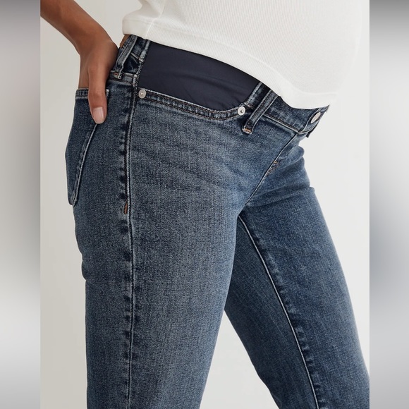 NWOT Madewell The Maternity Side-Panel Kick Out Crop Jeans in Arlen Wash - 25 - Picture 5 of 9